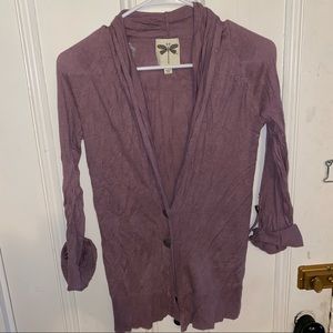 Lose Fitting Lightweight Purple Cardigan